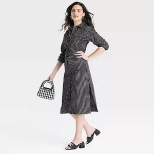 A New Day Size M Striped Black Dress